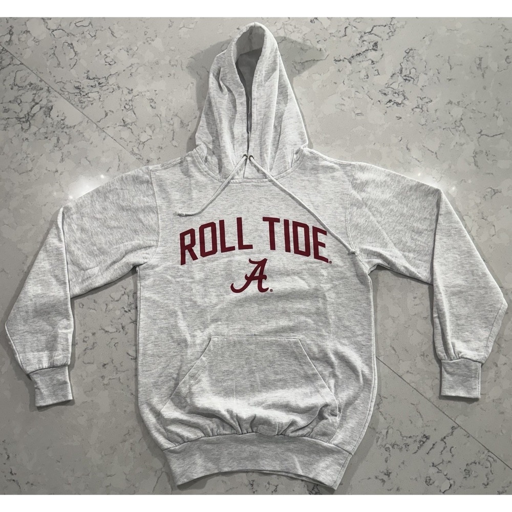 Alabama Crimson Tide Hoodie Mens Small Gray Bama UA Roll Tide Fleece Sweatshirt